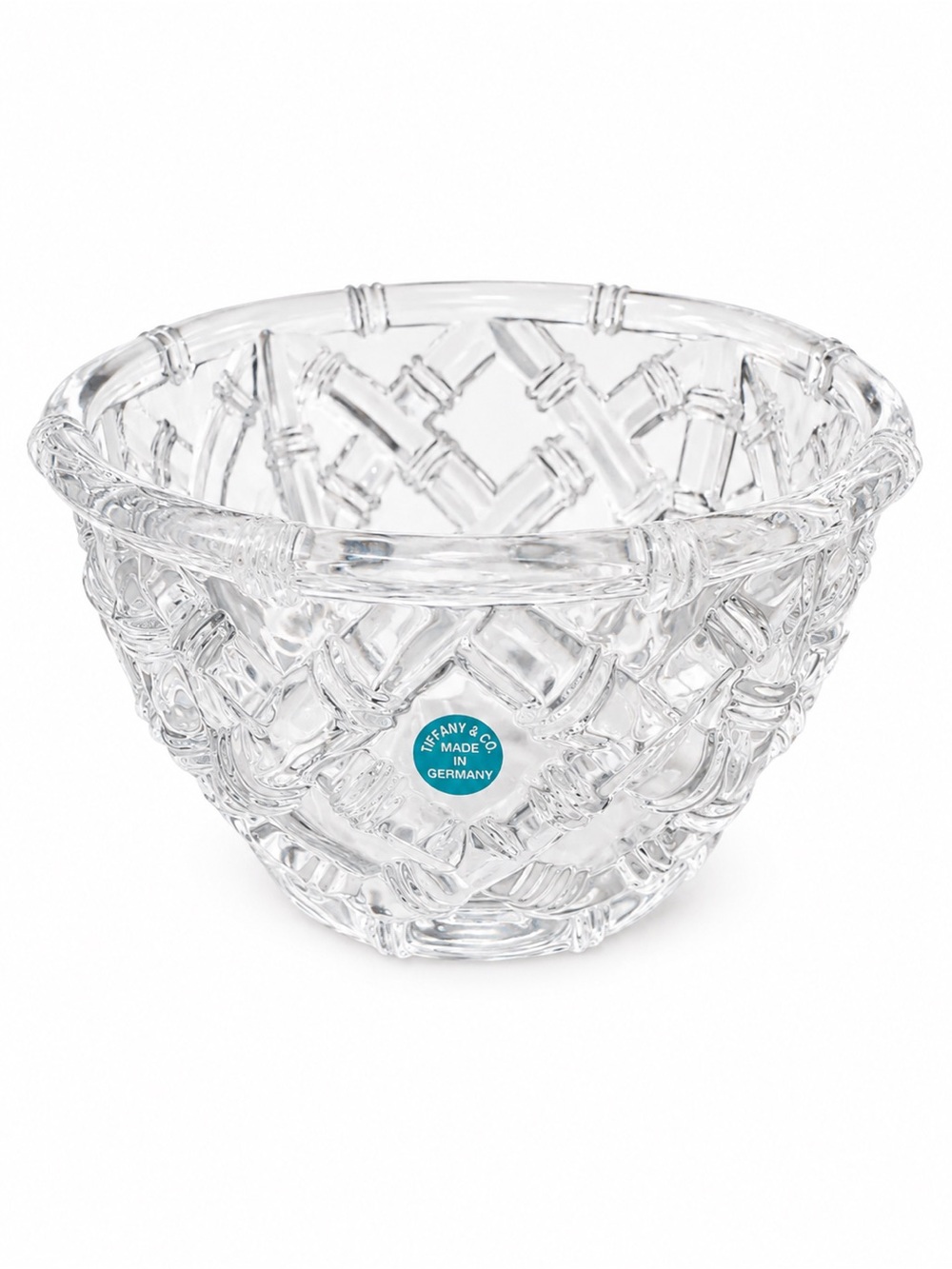 Tiffany & Co CRYSTAL BOWL, (Germany) Vintage Heavy Glass Decor or Candy Dish